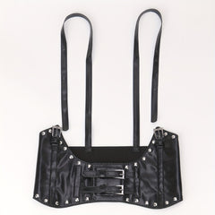  Underbust Waist Belt PU Leather Corset Wide Belt
