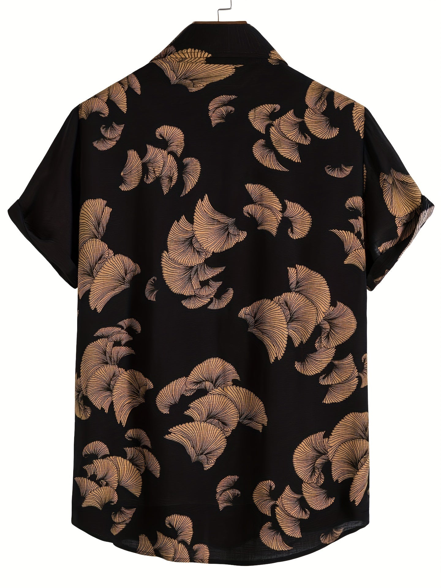 Men's Leaf Print Hawaiian Shirt for Daily Wear and Vacation