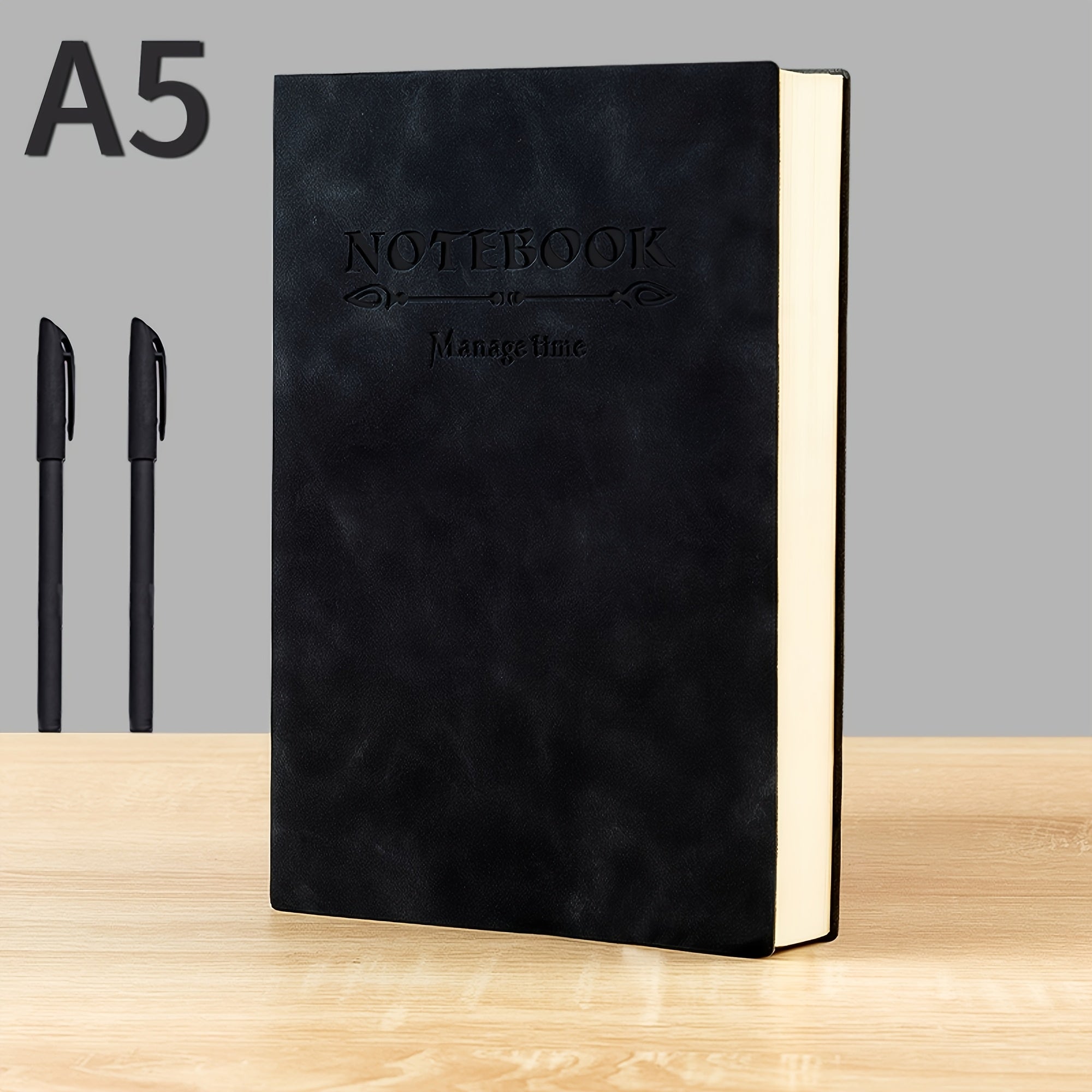 Set of 3 Personalized A5 Slim Notebooks - Engraved Cover, 360 Pages