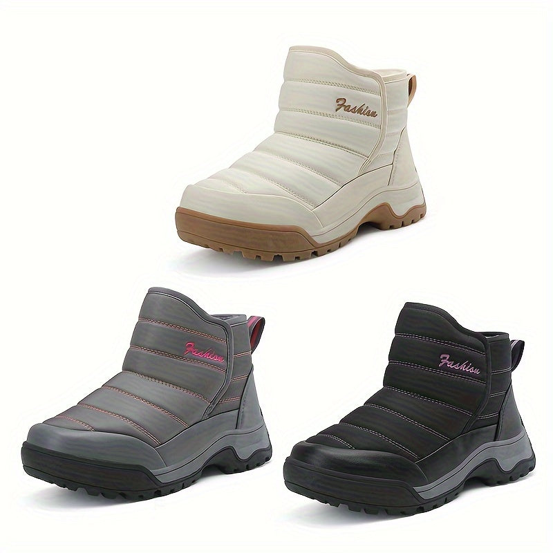 Plush Lined Waterproof Snow Boots Non Slip Comfortable Shoes