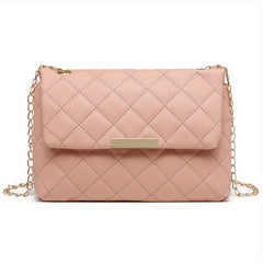 Argyle Quilted Shoulder Bag Chain Crossbody Bag Small Flap Square Purse