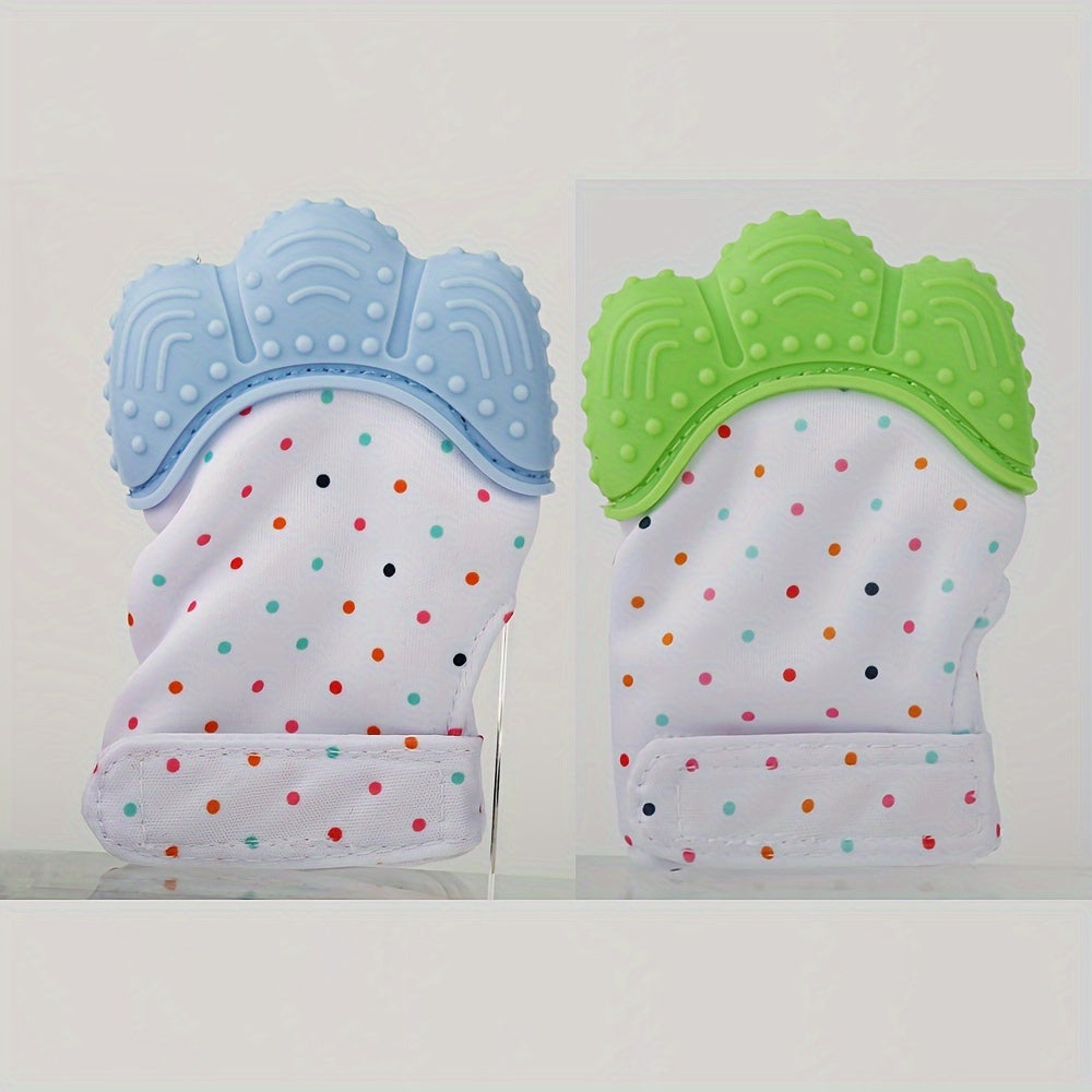 2 Pcs Silicone Teething Mittens Soft Teethers for Babies Self Soothing