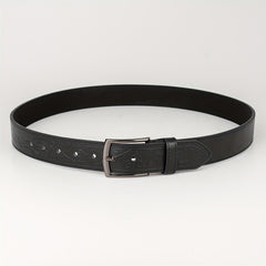 High End Embossed Sports Square Casual Belt PU Men's Leather Belt