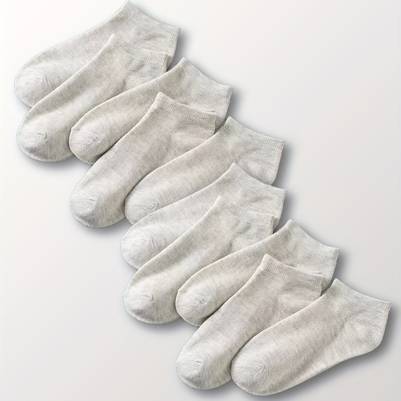 10 Pairs Low Cut Solid Socks Soft & Comfy Women's Stockings