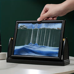 Rotatable Moving Sand Art Painting Glass Deep Sea Sandscape Quicksand Hourglass
