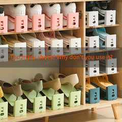 Adjustable Plastic Shoe Slot Storage Organizer - 4pcs set