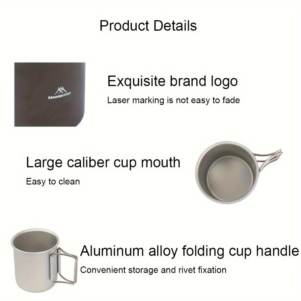 300ml Camping Cup Foldable Handle Ultra light Water Cup
