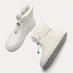Women's Letter Print Lace Up Winter Boots