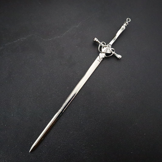 Vintage Alloy Hairpin Sword Shape Hair Stick Ponytail Holder Hair Accessories