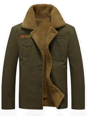 Men's Warm Fleece Cotton Biker Jacket Coat