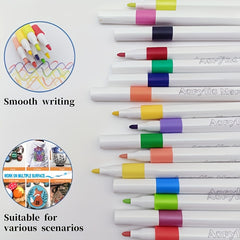 50 Acrylic Markers Round Tip PP Box for Stones Glass Easter Eggs