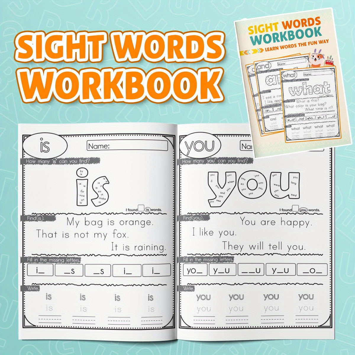 Kids First Words Tracing & Phonics Workbook Vocabulary Builder