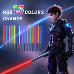 MAMXUAN Kids Combat Swords Toy RGB Metal Handle 15 Light Effects 3 Modes