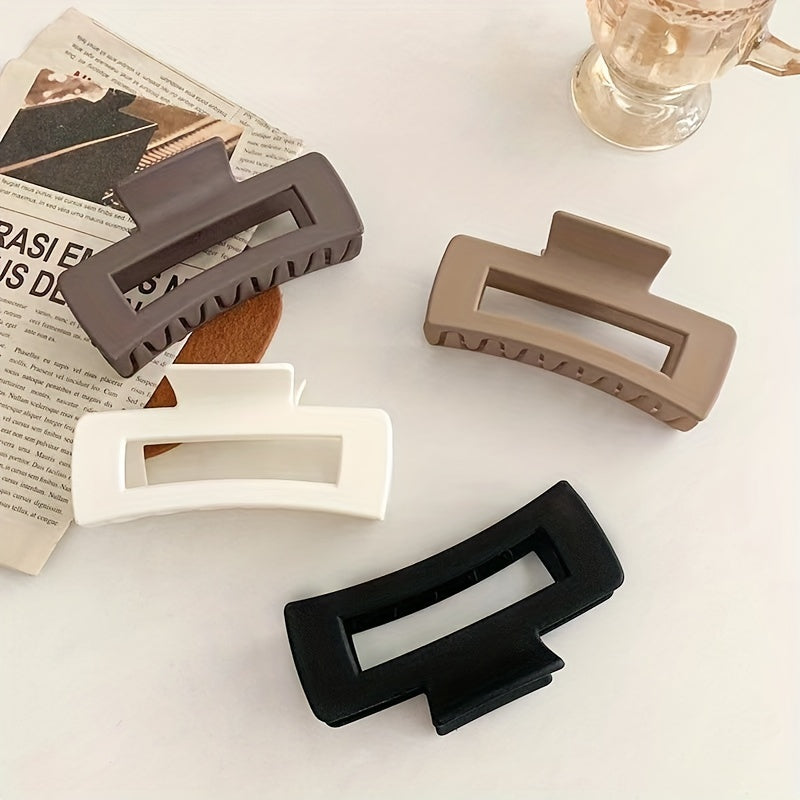 4pcs Square Hair Claw Clips for Thick Hair, Matte Finish Non-slip Accessories