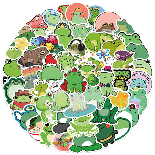 Adorable Frog Stickers for Laptop Motorcycle Decor (50-100pcs)