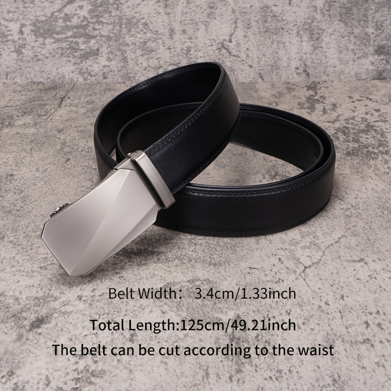 Men's Automatic Buckle Belt Business Casual Cowhide Belt