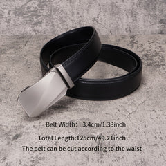 Men's Automatic Buckle Belt Business Casual Cowhide Belt