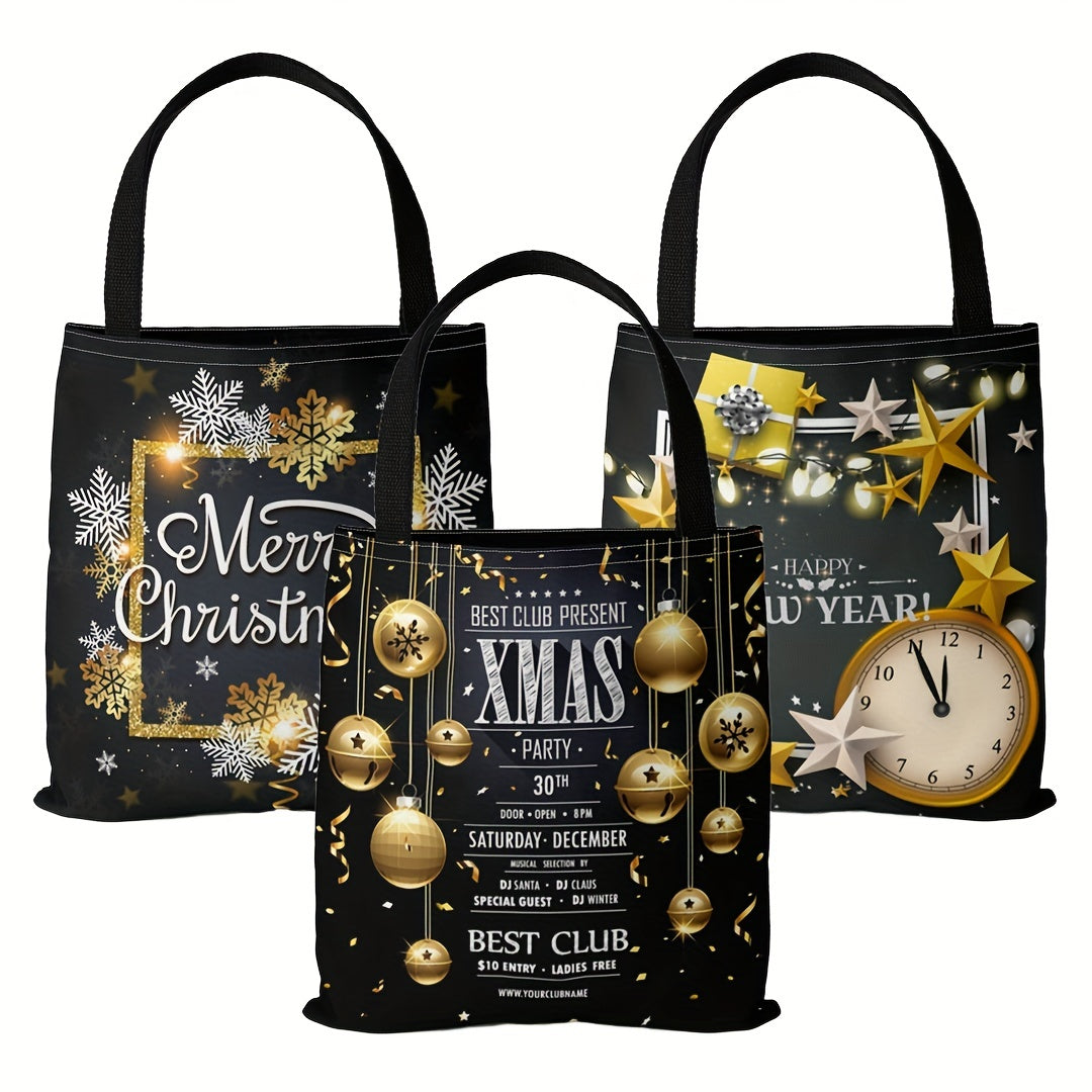 Christmas Series Canvas Bag Lightweight Shoulder Bag Tote Bag Handbag