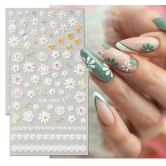 5D Pink Heart Nail Art Stickers Adhesive Acrylic DIY Nail Decoration