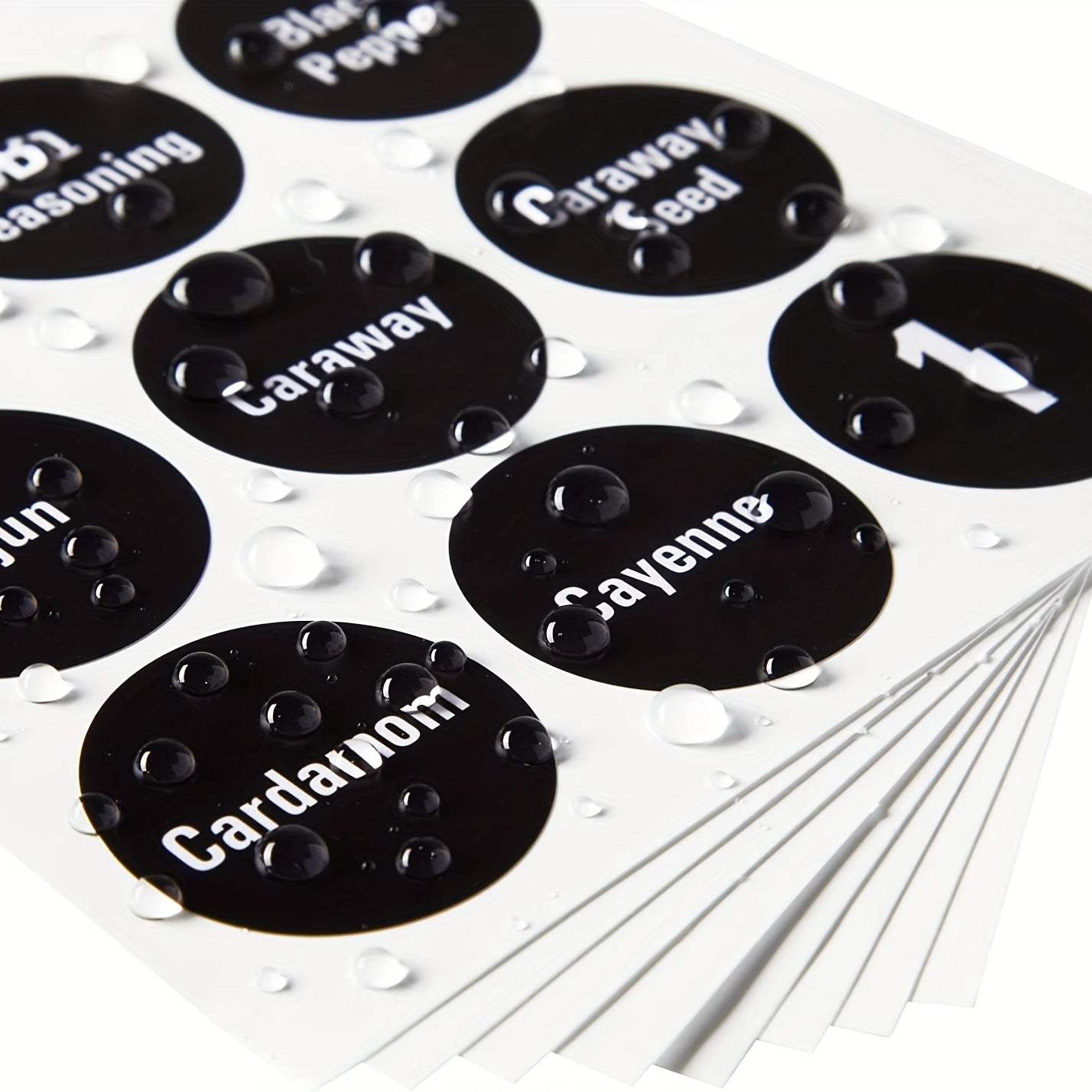 180pcs Waterproof Spice Labels for Bottles Creative Kitchen Organization