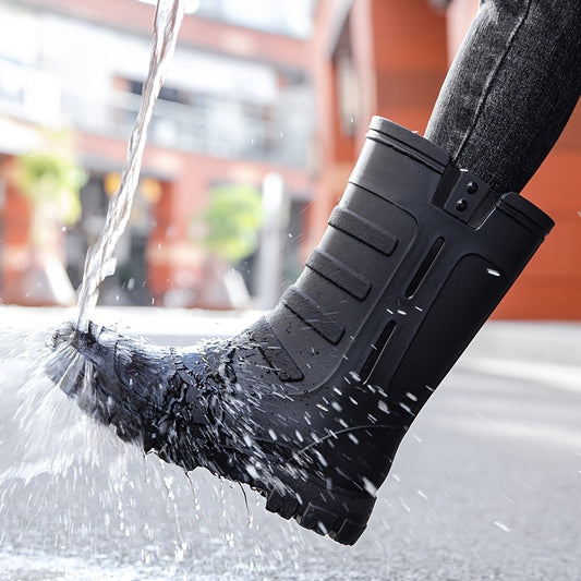 Women's Thermal Mid Calf Rain Boots Waterproof Non slip Outdoor Shoes