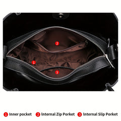 Crocodile Embossed Large Capacity Zipper Tote Bag