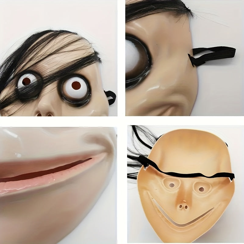 Halloween Scary Mask With Long Hair Clown Costume