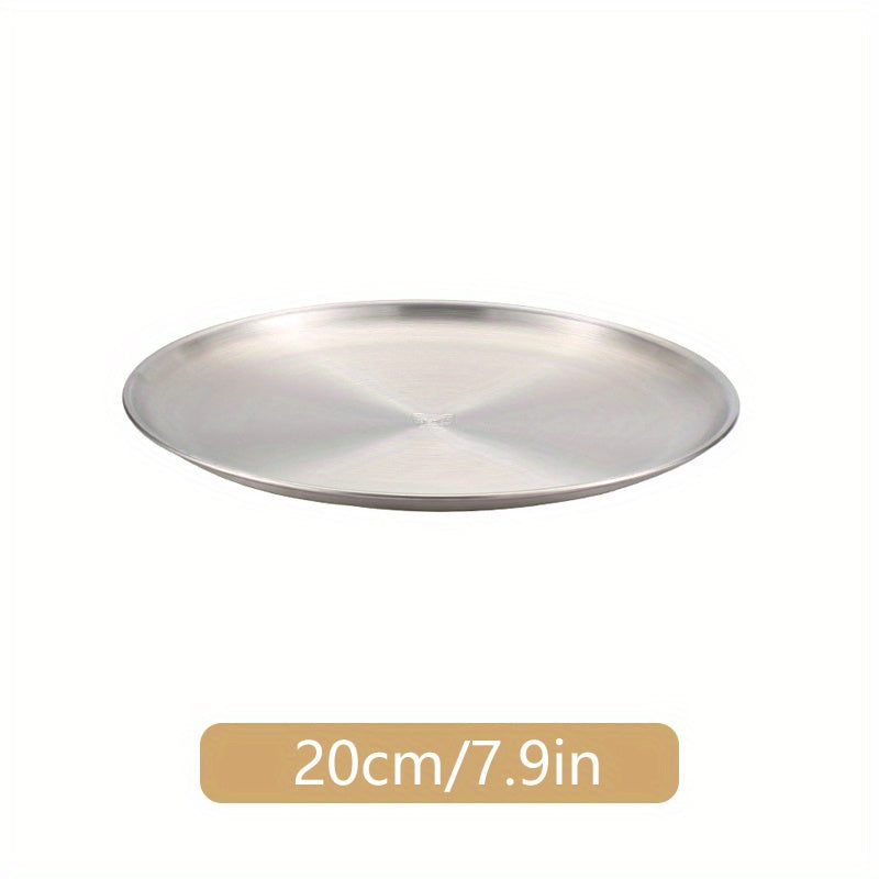 Stainless Steel 1pc Dinner Plate Round Dessert Tray