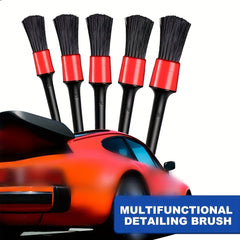 5pcs Detailing Brush Set Boar Hair Mixed Fiber Plastic Handle for Car Cleaning