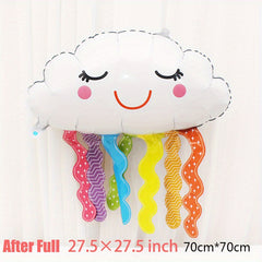 Rainbow Ribbons And Clouds Aluminum Film Balloon Decoration