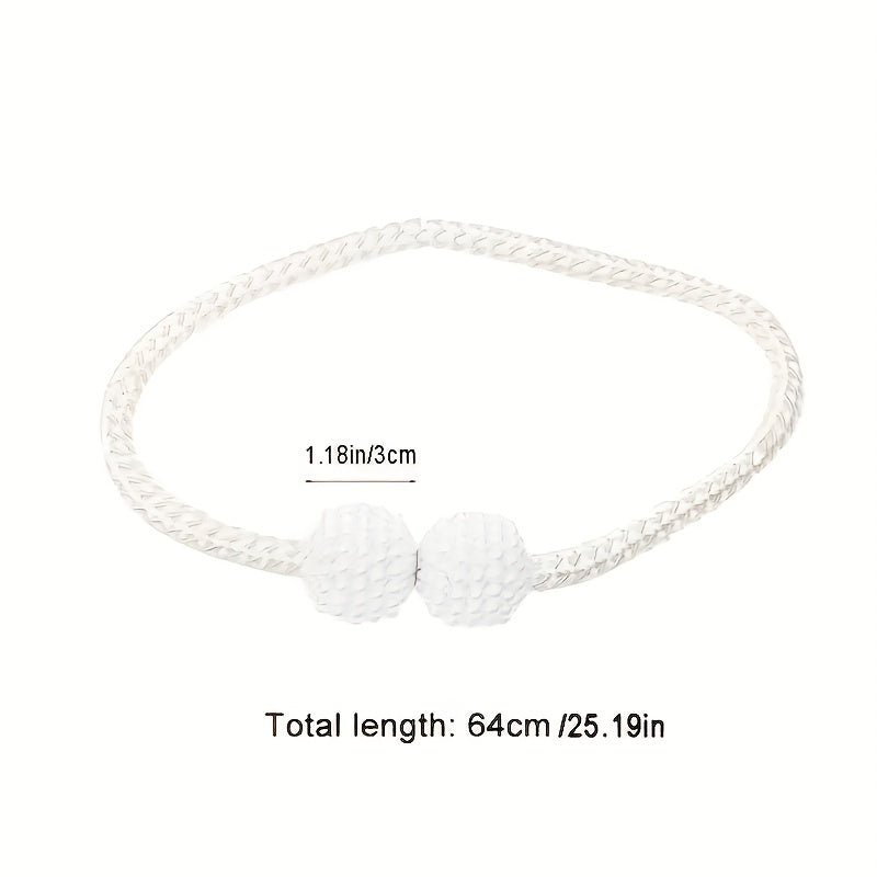 1PCS Pearl Curtain Magnetic Buckle Punching Installation Curtain Binding Strap
