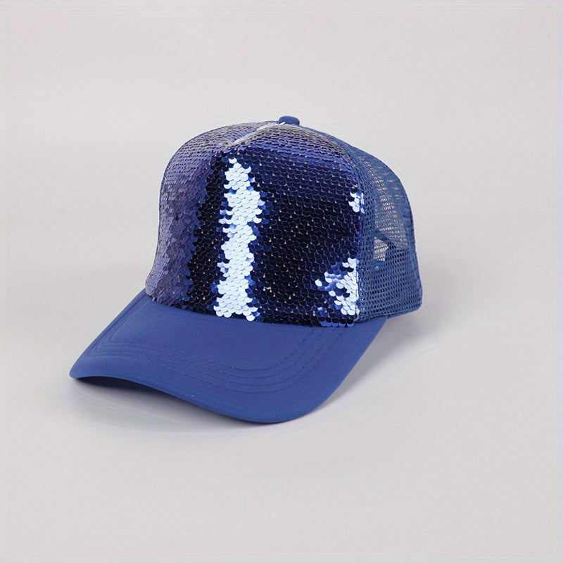 Magic Sequin Cotton Adjustable Summer Mens Peaked Cap