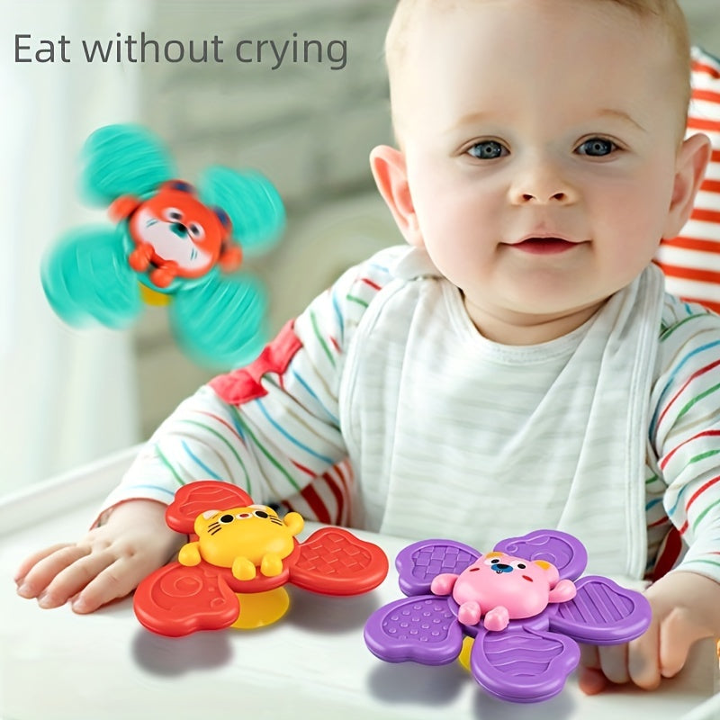 Baby Bath Toy Windmill with Suction Cup & Animal Spin Sucker