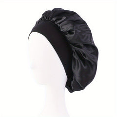 Wide Elastic Band Satin Sleep Bonnet Soft Night Sleeping Cap