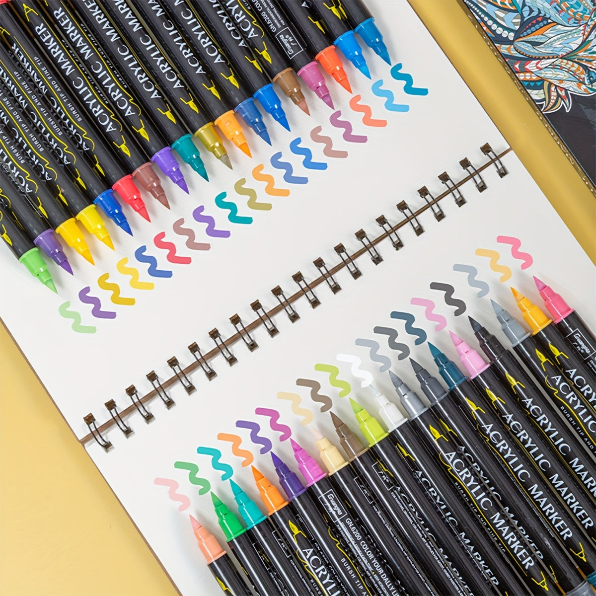 6200 Double Headed Marker Pen Non Transparent Soft Brush Art Paint DIY