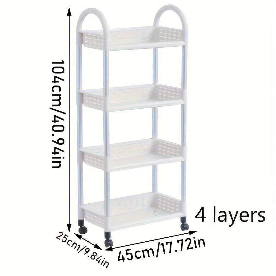 Kitchen Moving Storage Rack Household Floor Shelf Stainless Steel Tube