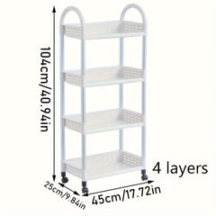 Kitchen Moving Storage Rack Household Floor Shelf Stainless Steel Tube