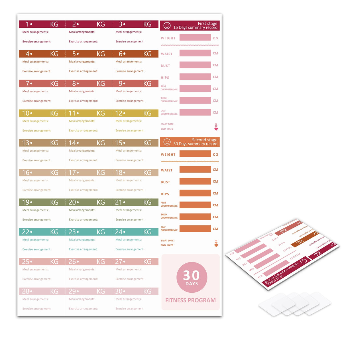 Fitness Weight Loss Planner 30 Days Gym Exercise Diary and Weight Loss Plan