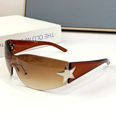 Frameless Sporty Sunglasses Y2K Shades Glasses for Men and Women