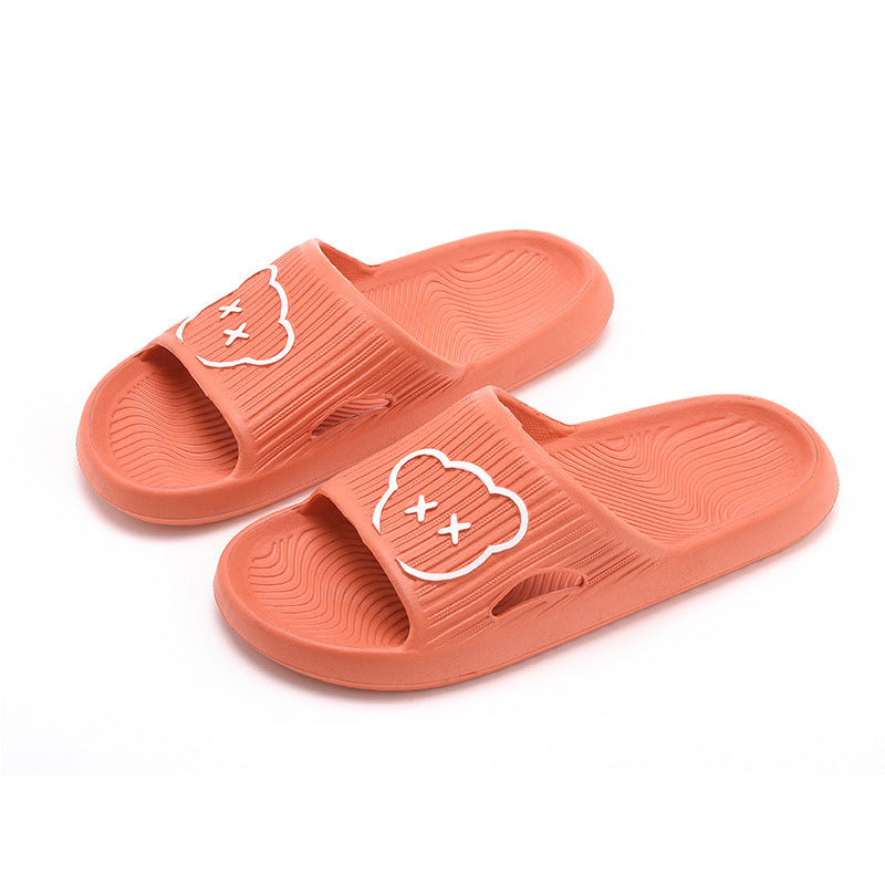 Women's Cartoon House Slippers Open Toe Soft Sole Anti slip Home Slides