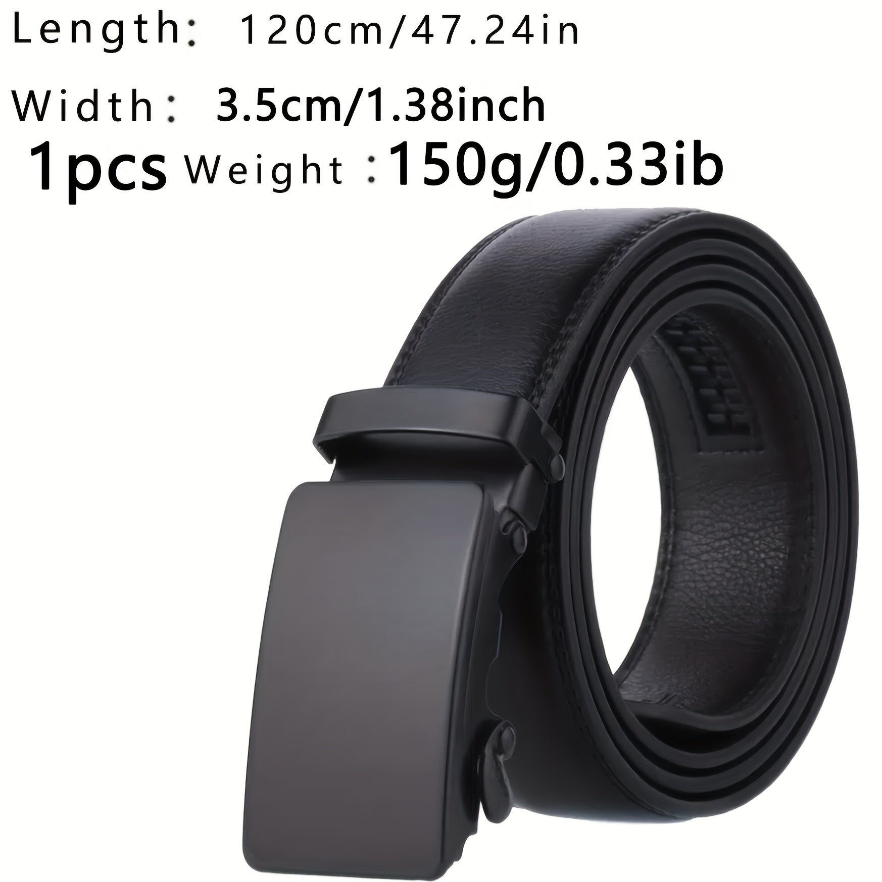 2pcs Men's Belt PU Ratchet Casual Belt Cut To Exact Fit