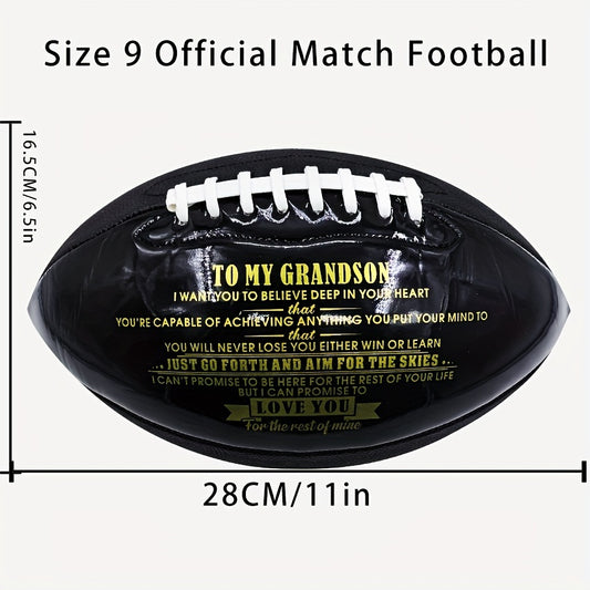 Size 9 American Football Gift for Grandson from Grandpa Grandma