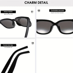 Large Oval Polarized Sunglasses Vintage Women Sunshade Eyeglasses