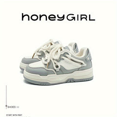 Thick Sole Heighten Sneakers Faux Leather Chunky Shoes