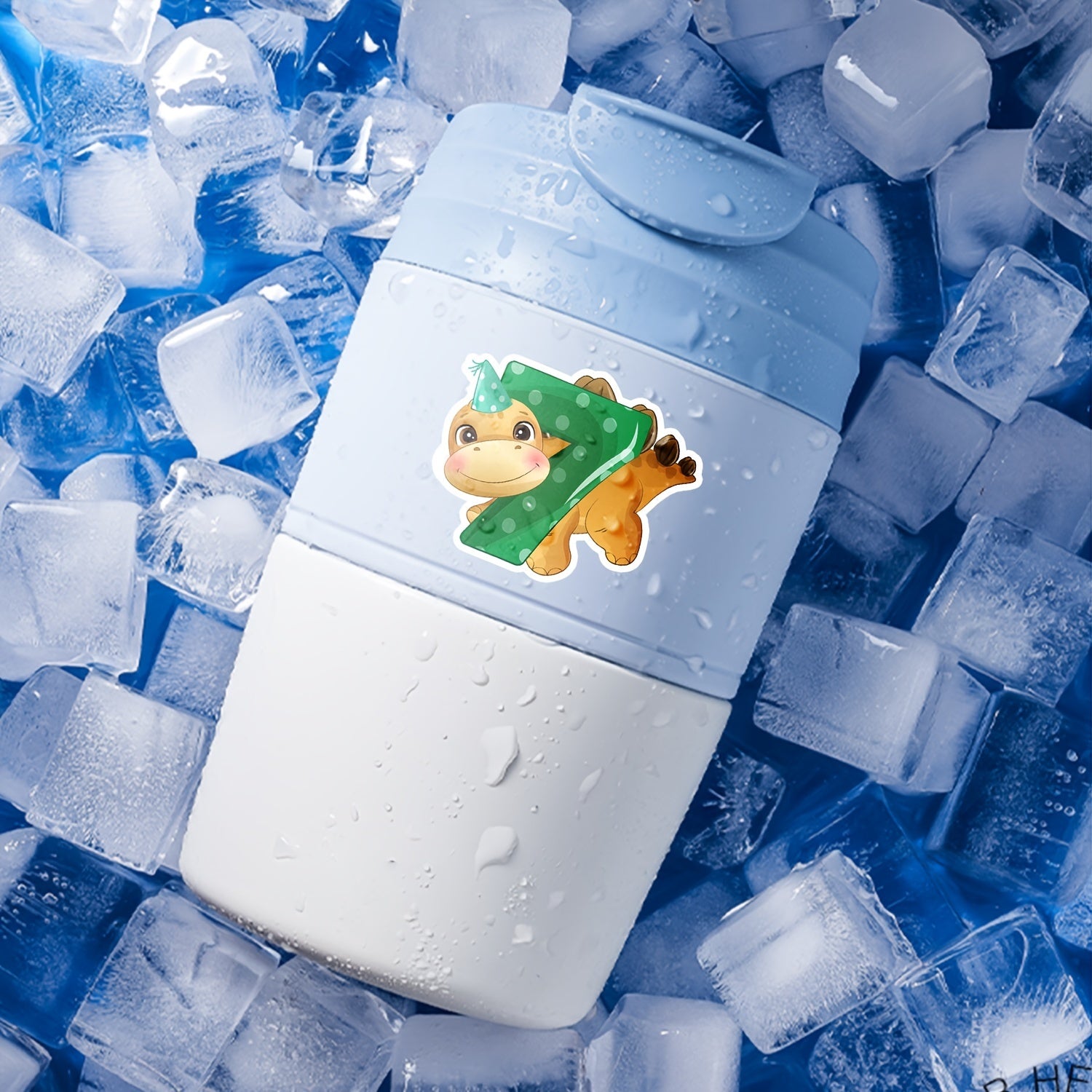 48Pcs Cartoon Number Waterproof Stickers For Bottles Laptop Wall Cabinets