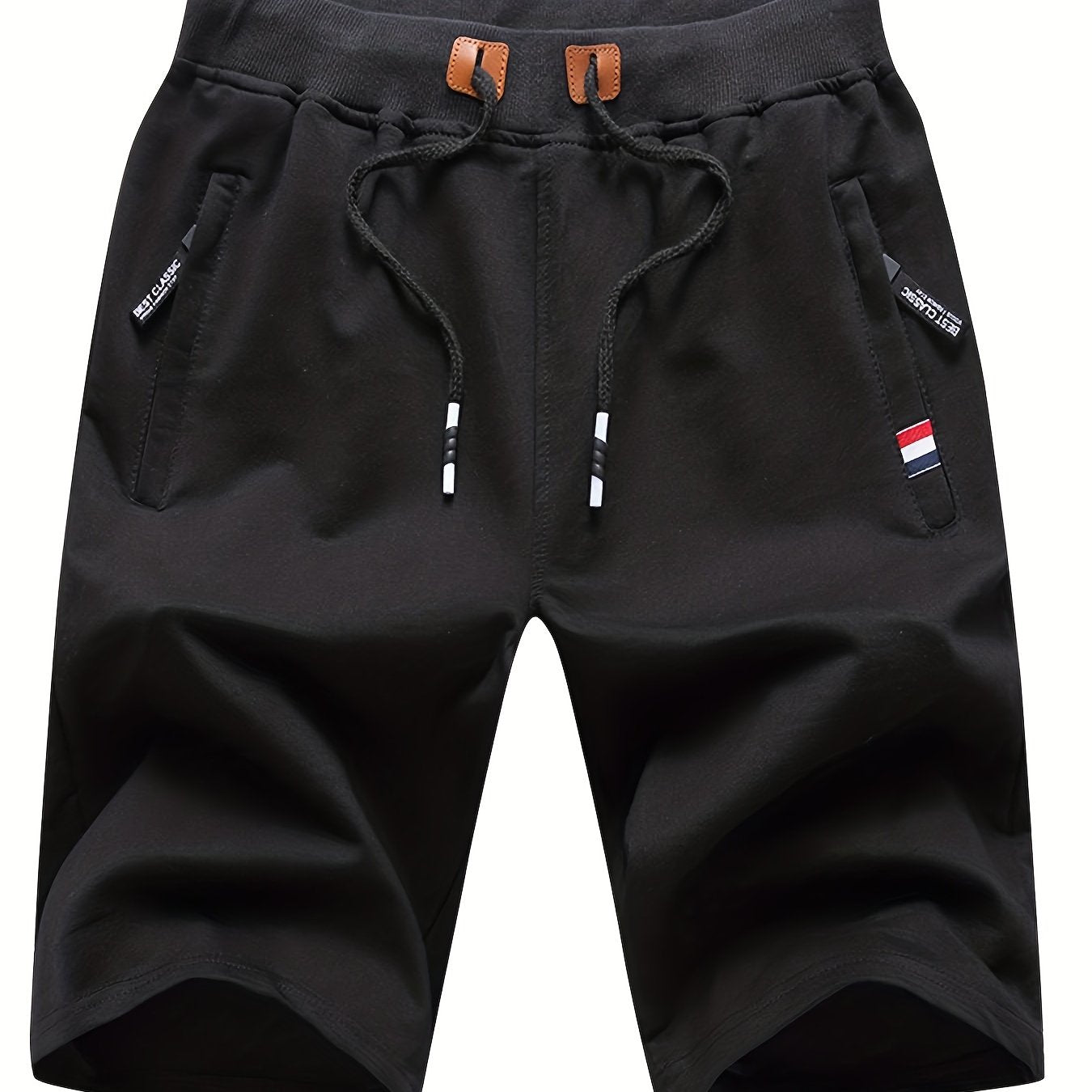 Men's Casual Solid Mid Stretch Elastic Waist Drawstring Shorts