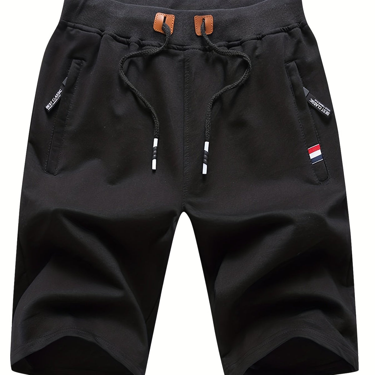 Men's Casual Solid Mid Stretch Elastic Waist Drawstring Shorts