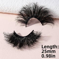 25mm Fluffy False Eyelashes Faux Mink Thick Fluffy Lashes Natural Look