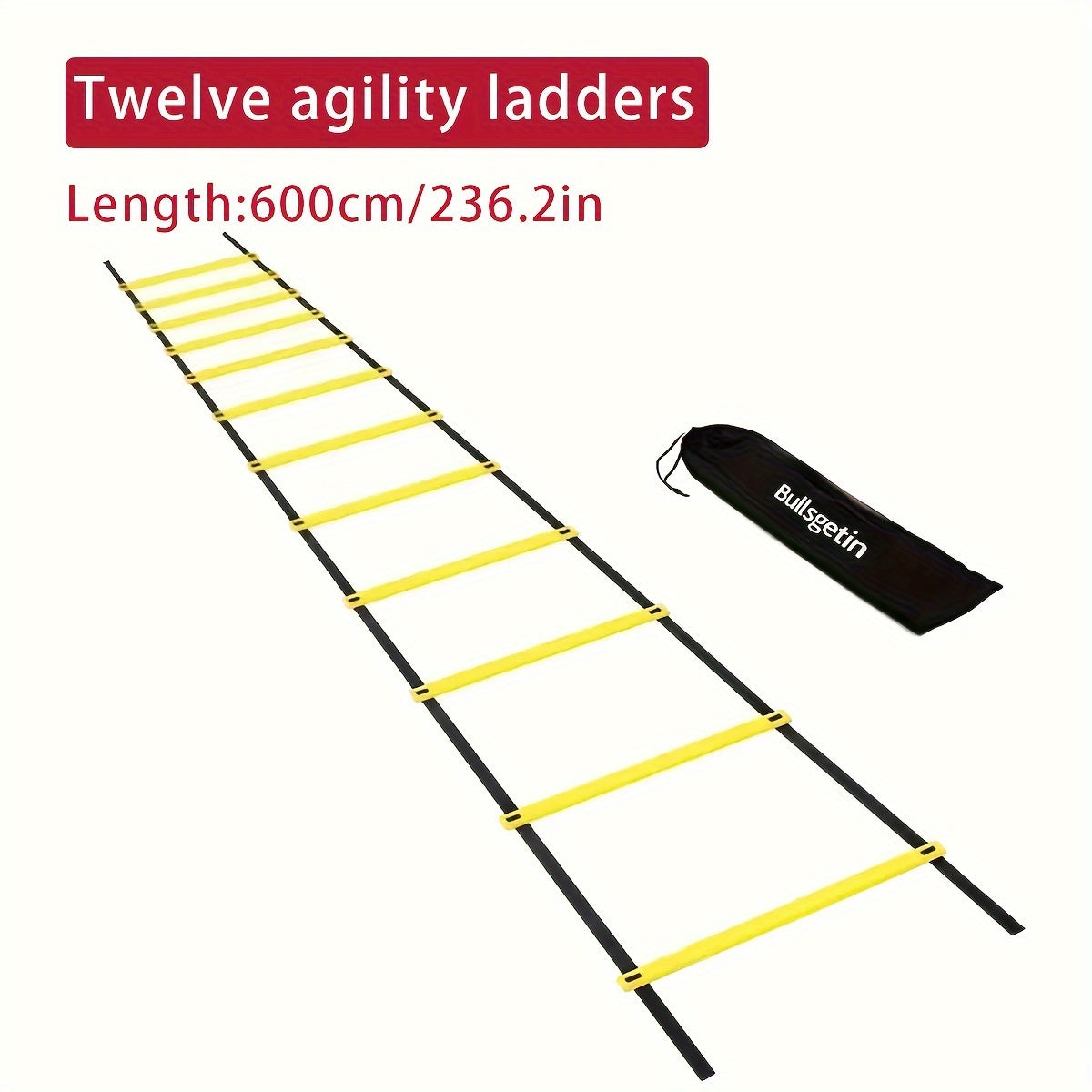 Speed Training Agility Ladder Improve Footwork Quickness 8-20 Rungs Carry Bag