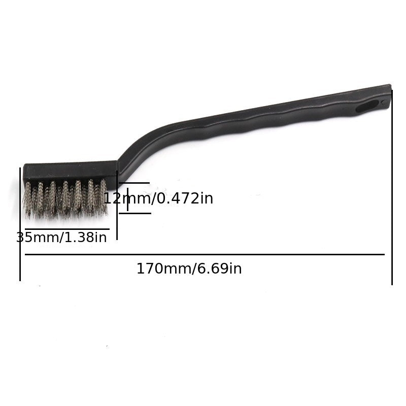 3pcs Mini Stainless Steel Rust Brush Brass Cleaning Detail Metal Brush Kit